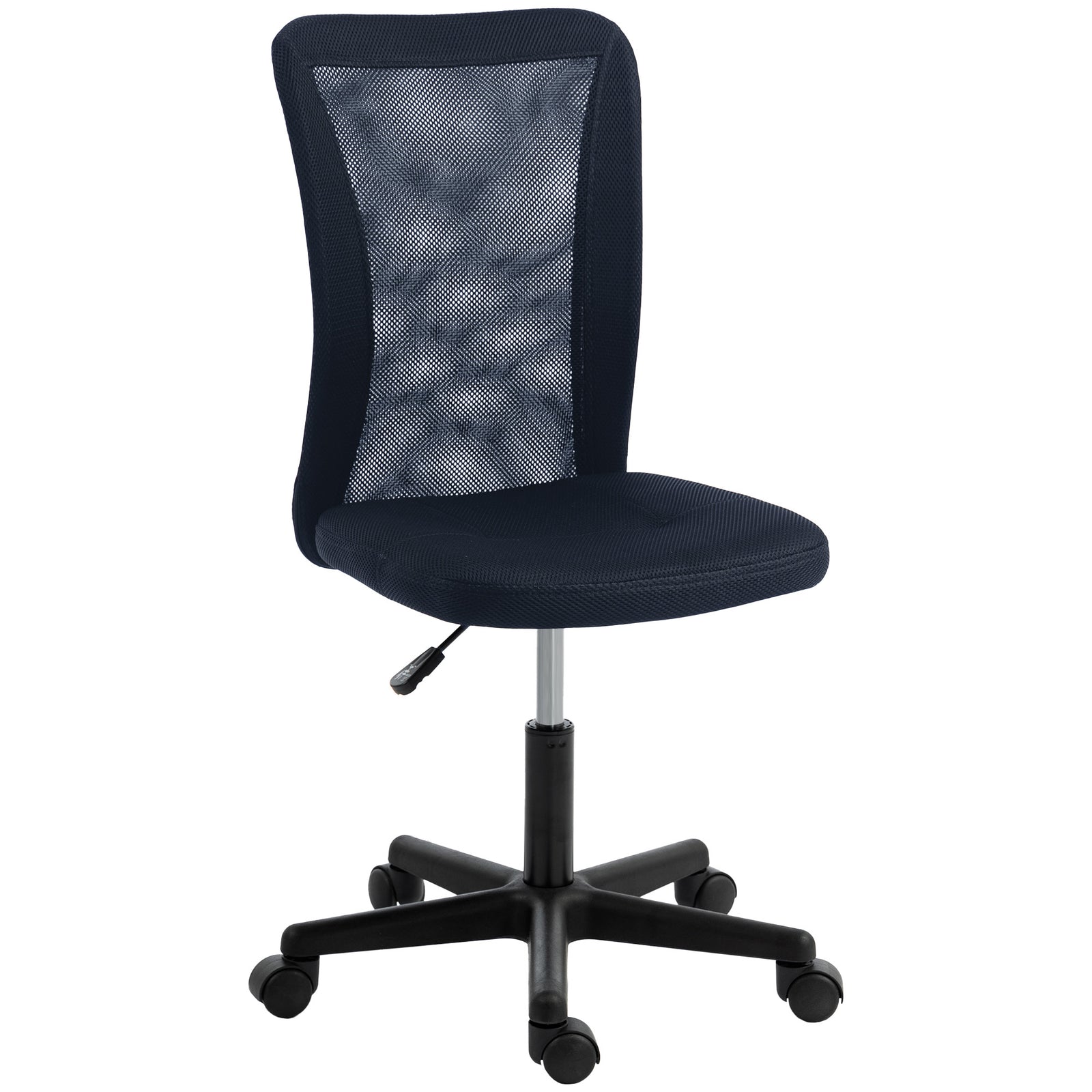 Armless Office Chair, Swivel Desk Chair W/ Adjustable Height | Dark Grey