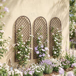 Outsunny Garden Trellis, Decorative Trellis Panels With Dome Top, Natural