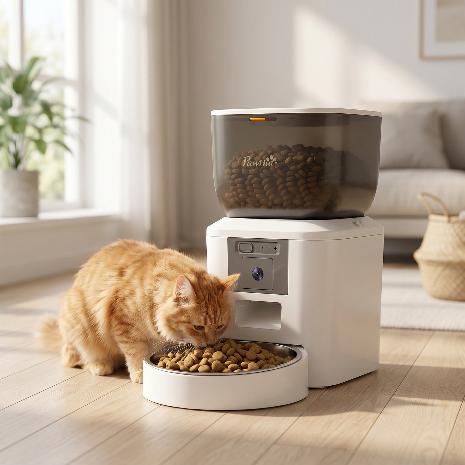 PawHut Automatic 4l Cat Feeder With Camera, 2.4g Wifi, Smart App Control
