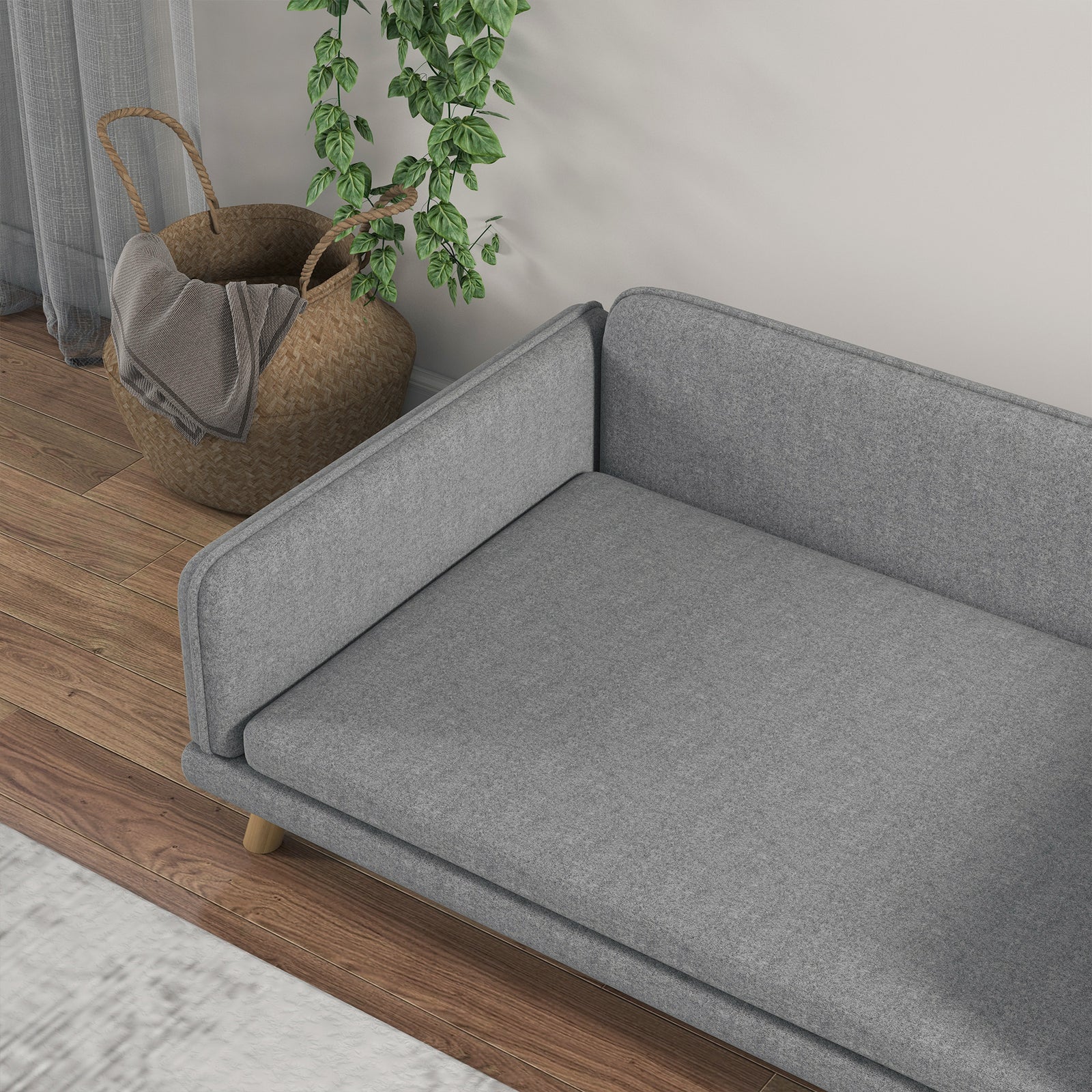 Dog Sofa Bed With Legs, Water-resistant Fabric For Medium Dogs - Grey