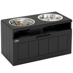 Raised Dog Bowl, Elevated Dog Bowls With Slow Feeder Dog Bowl | Black