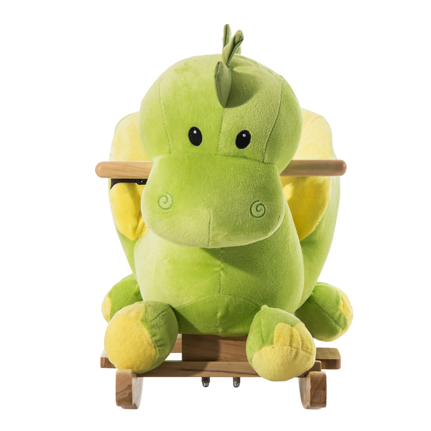 Kids Rocking Horse, Plush Ride-on Dinosaur Seat W/ Seat Safety Belt