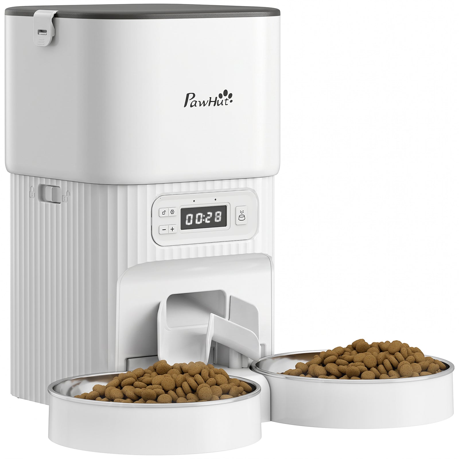 PawHut Automatic Cat Feeder Timed Portion Control 4l