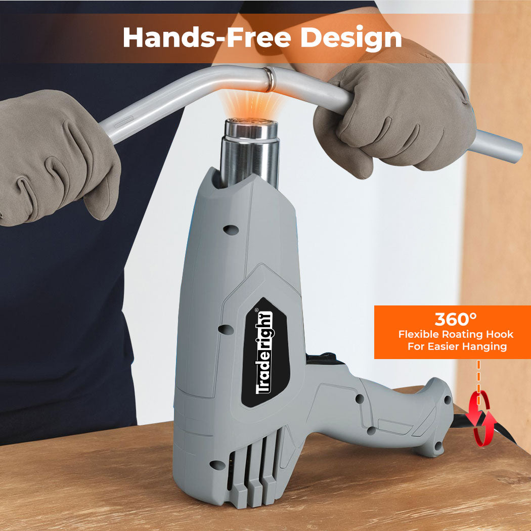 2000w Heat Gun Hot Air Blower 2 Temperature Paint Remover  4 Nozzles | Grey