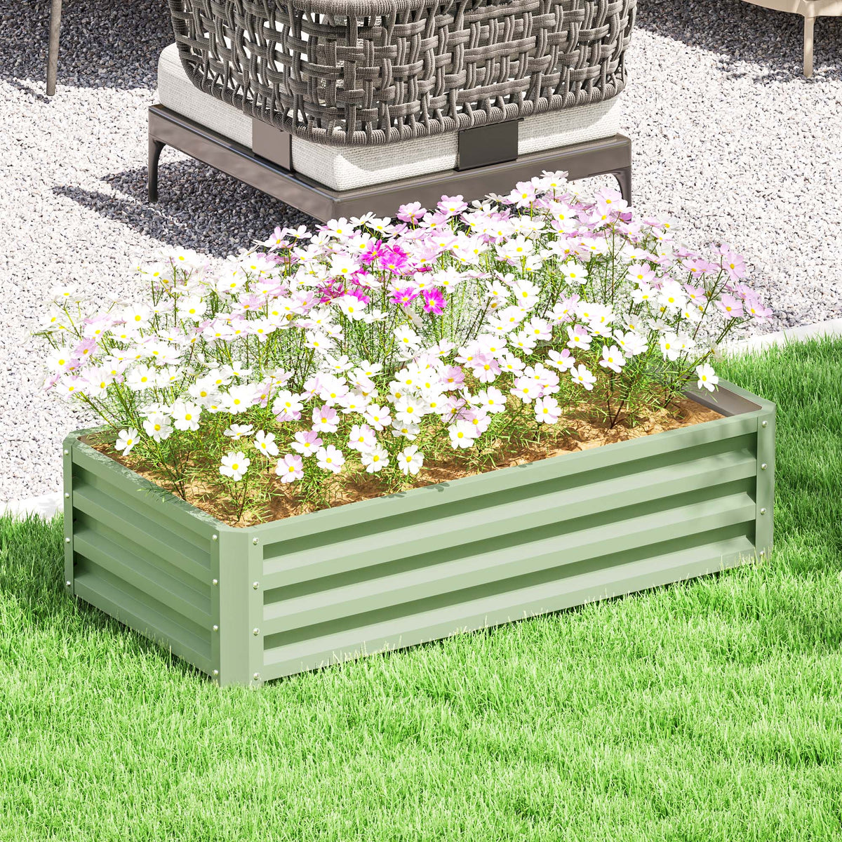 Raised Garden Bed Steel Planter Box | 216l | Light Green