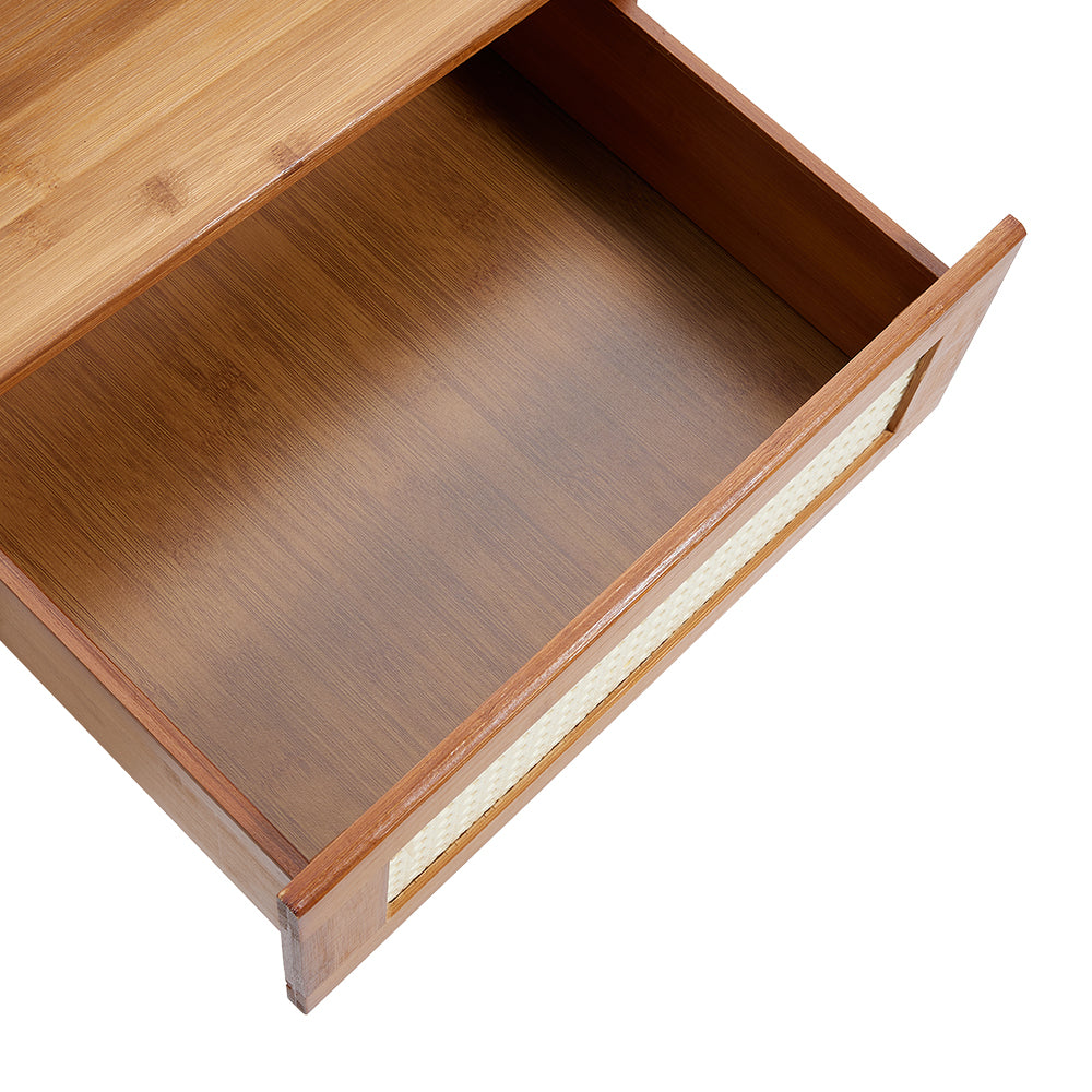 Wooden Nightstand Storage Cabinet With Shelf