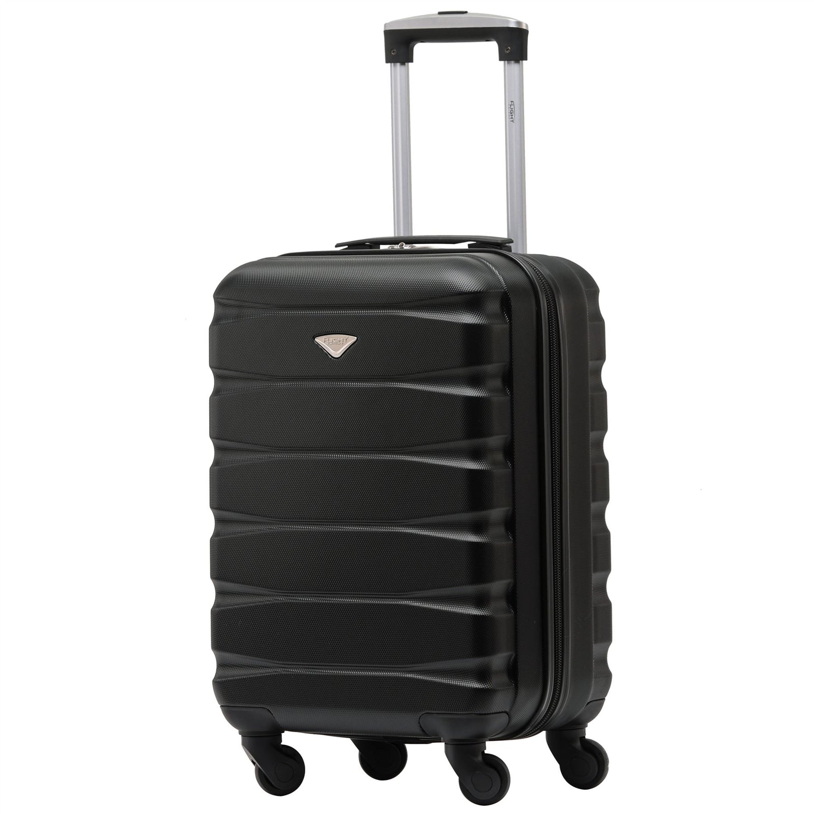 55x35x25cm Lightweight Suitcase - Cabin Carry On - Hard Shell - 4 Wheels Overhead Luggage | Cabin | Black