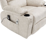 Electric Power Lift Recliner Chair Pu Leather Massage Chair With Heat, Cup Holders & Dual Remote