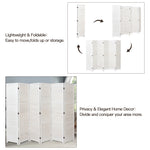 4/6-panel Foldable Room Divider – White Paulownia Wood Screen With Flexible Angles | Large