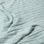 Combed Cotton Cable Knit Throw | 130cm x 170cm | Duck Egg Blue