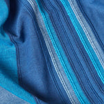 Cotton Morocco Striped Throw | 225cm x 255cm | Blue