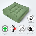 Cotton Armchair Booster Cushion | 50cm x 50cm | Forest Green