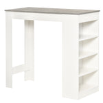 Table Kitchen Dining Table W/ 3-tier Storage Shelf