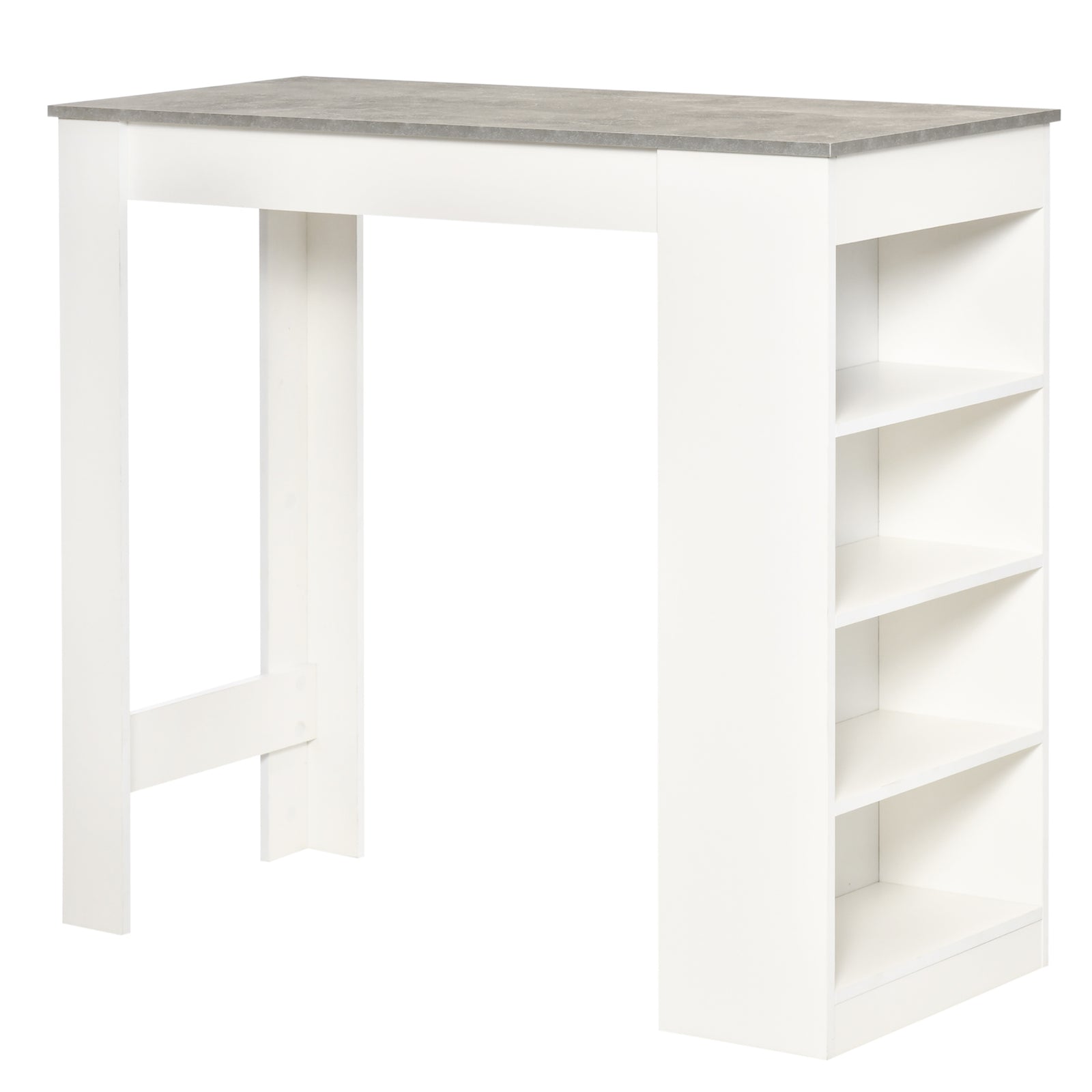 Table Kitchen Dining Table W/ 3-tier Storage Shelf