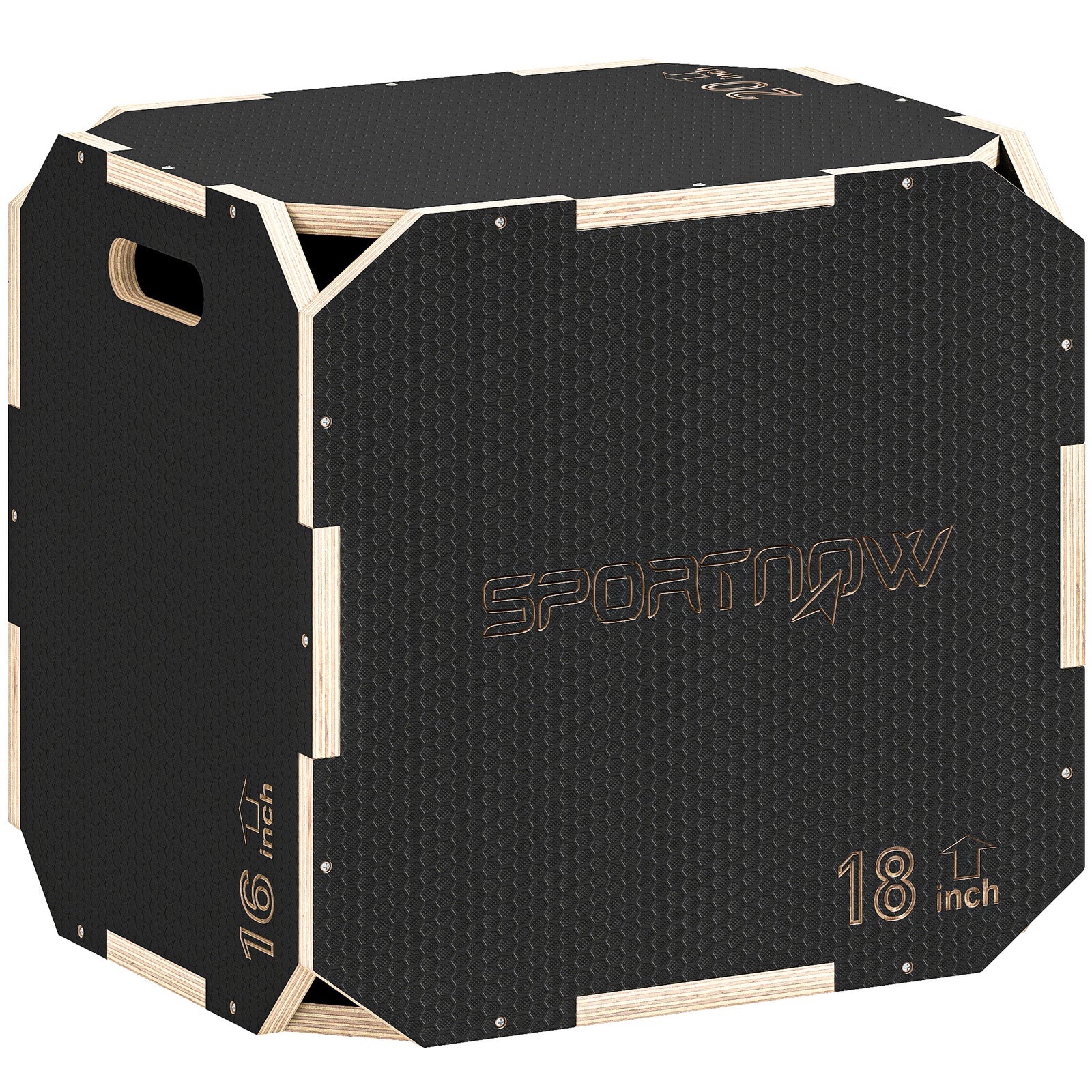 Non-slip Plyo Box, Corner-free Wooden Jump Box
