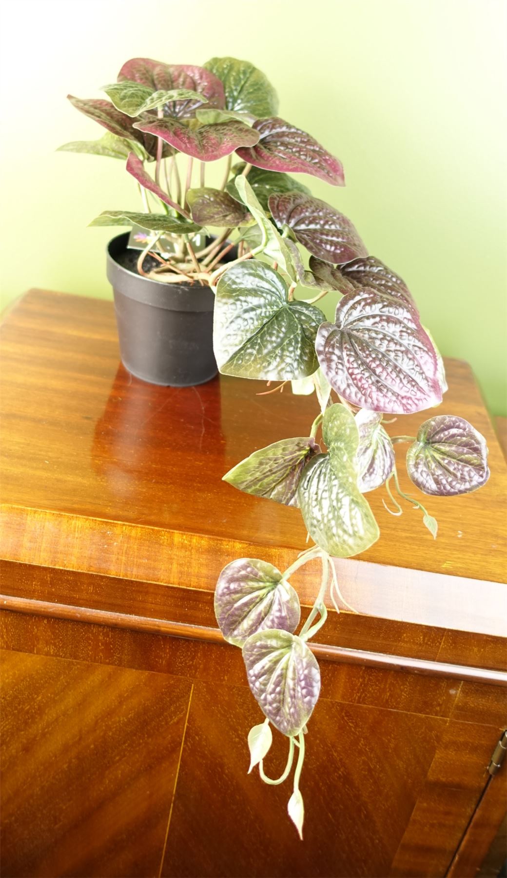 Artificial 35cm Trailing Purple Potted Pothos Plant
