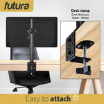 Futura Futura Single Monitor Stand 13 To 32 Inch Height Adjustable Clamp Mount Supports 8kg