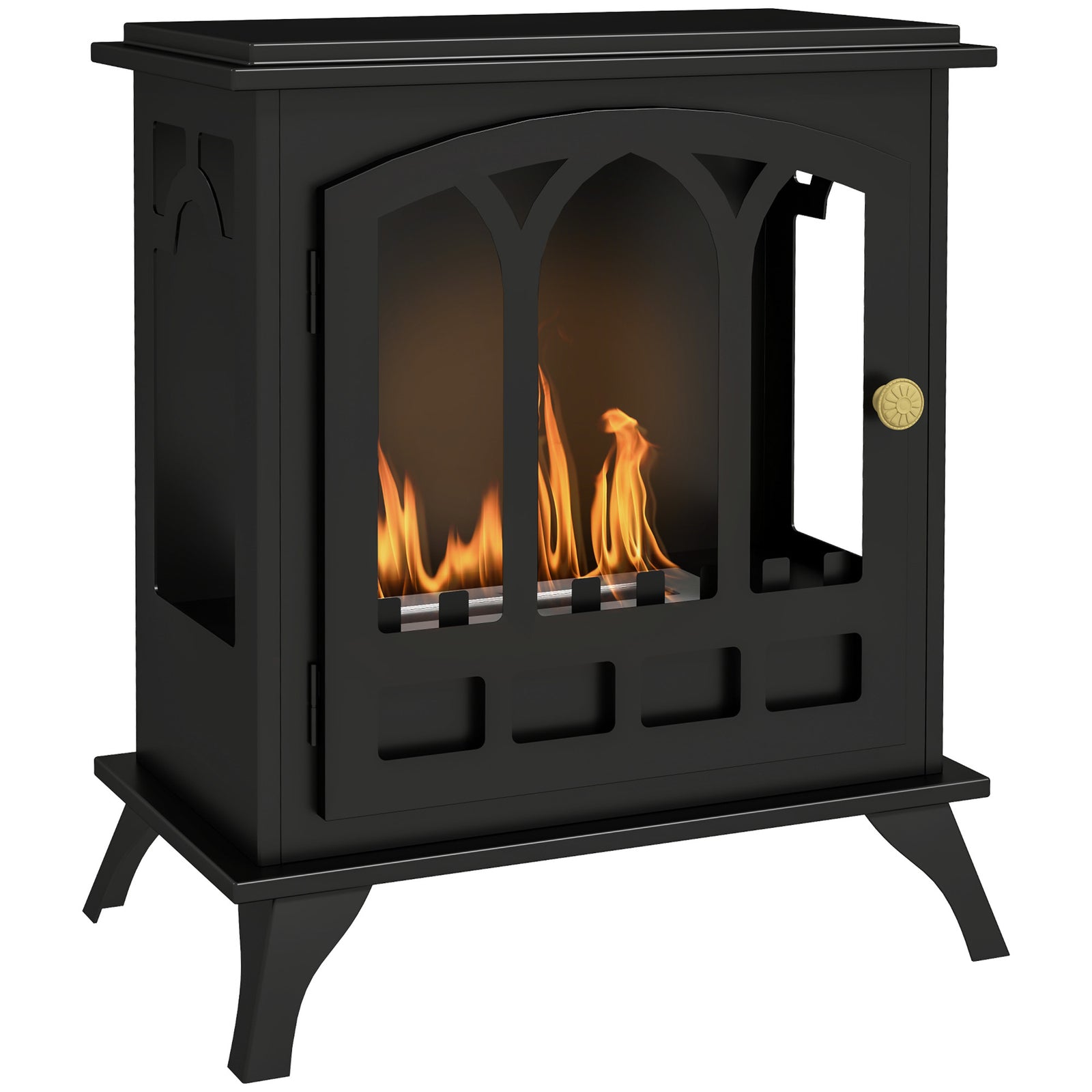 HOMCOM 21" Bioethanol Fireplace Stove For Indoor, Ethanol Fireplace