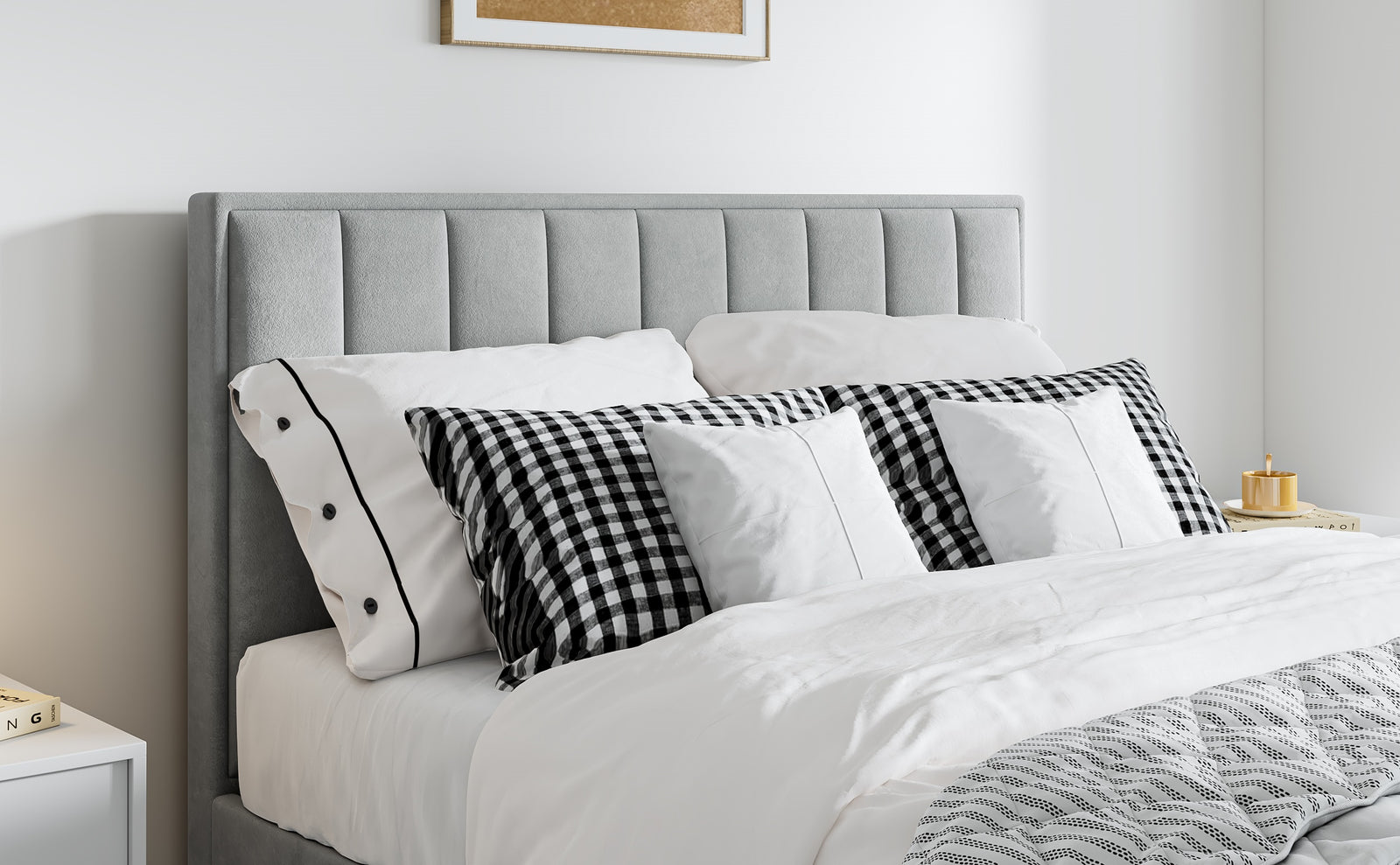 Rhodes Velvet Ottoman Bed | Double | Grey