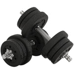 25kg Adjustable Dumbbells Weight Set | Black