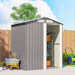5x4.3ft Outdoor Metal Storage Shed Sliding Door Sloped Roof