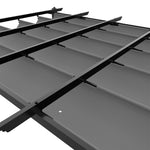 4m X 3m Outdoor Aluminium Pergola With Pu-coated Water-resistant Polyester Canopy, Adjustable Shade, Rust-resistant Black Frame