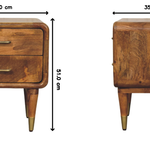 Solid Wood Amber Oak Bedside Table
