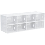 8pcs Clear Plastic Shoe Storage Box For Uk/eu Size 8.5/43