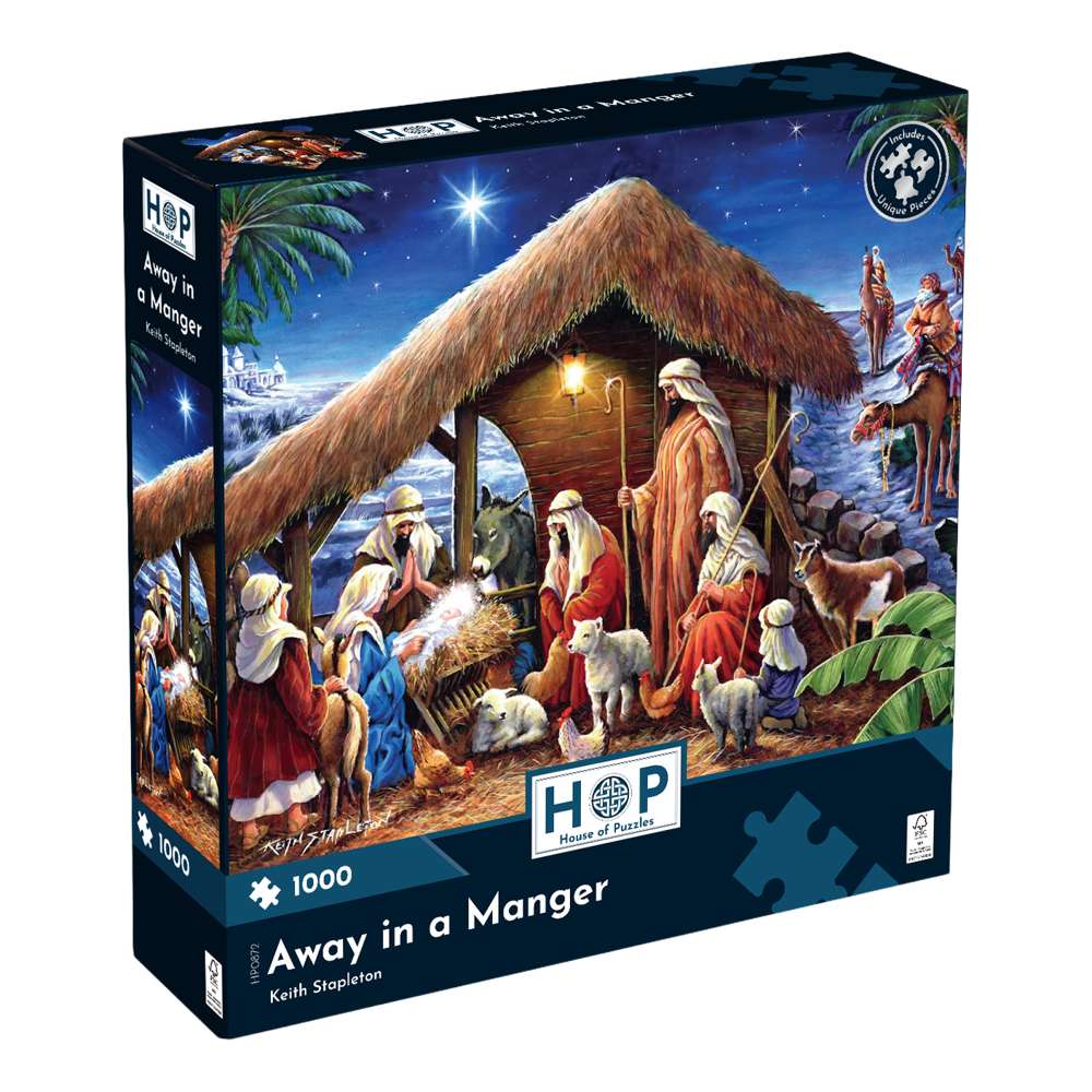 The House of Puzzles Away In A Manger 1000 Piece Jigsaw Puzzle