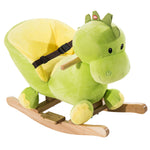 Kids Rocking Horse, Plush Ride-on Dinosaur Seat W/ Seat Safety Belt