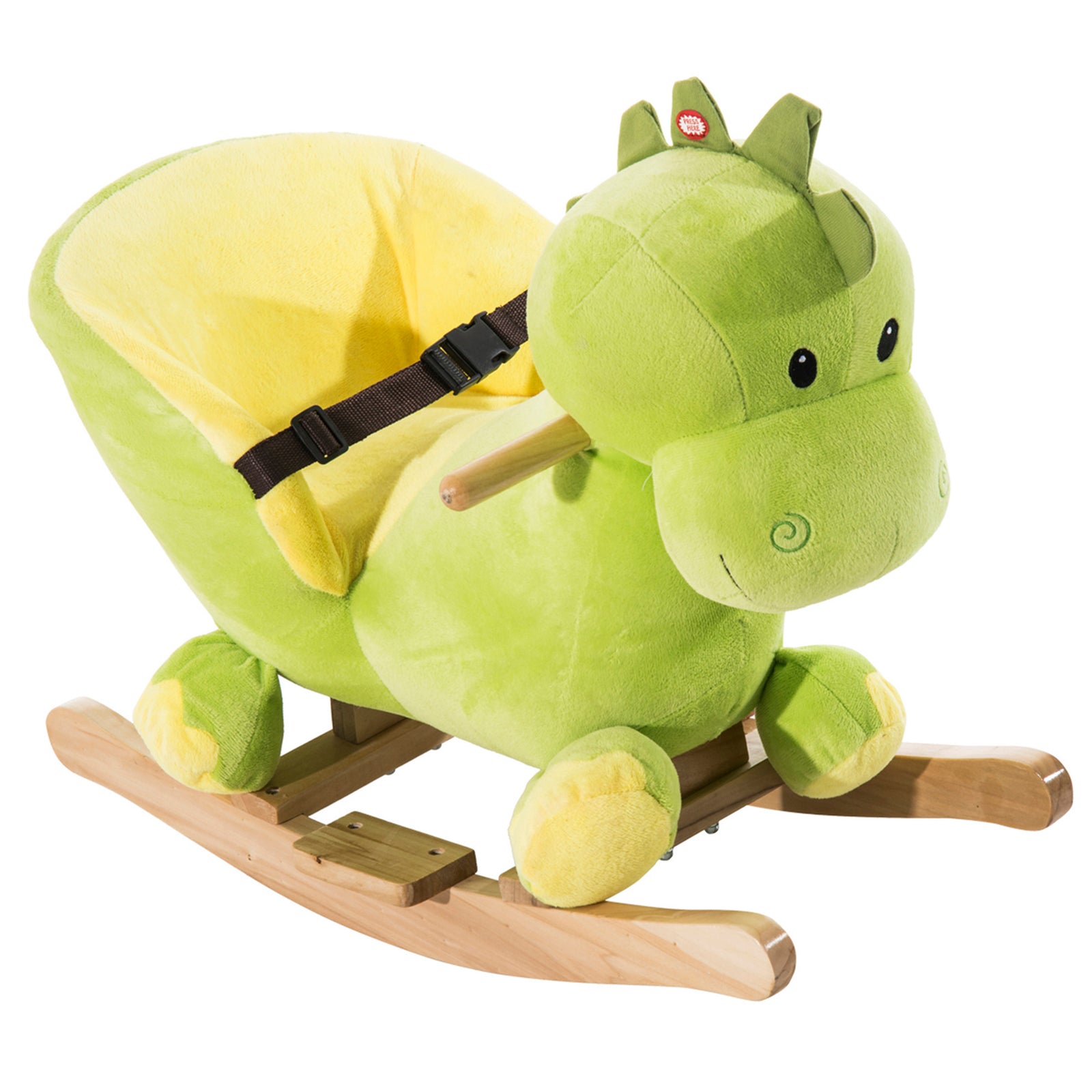 Kids Rocking Horse, Plush Ride-on Dinosaur Seat W/ Seat Safety Belt
