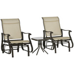 3pcs Outdoor Gliding Chairs With Table