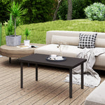 Brown Metal Garden Table, Woodgrain