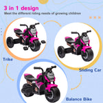 3 In 1 Baby Trike With Headlights, Music, Horn | Pink