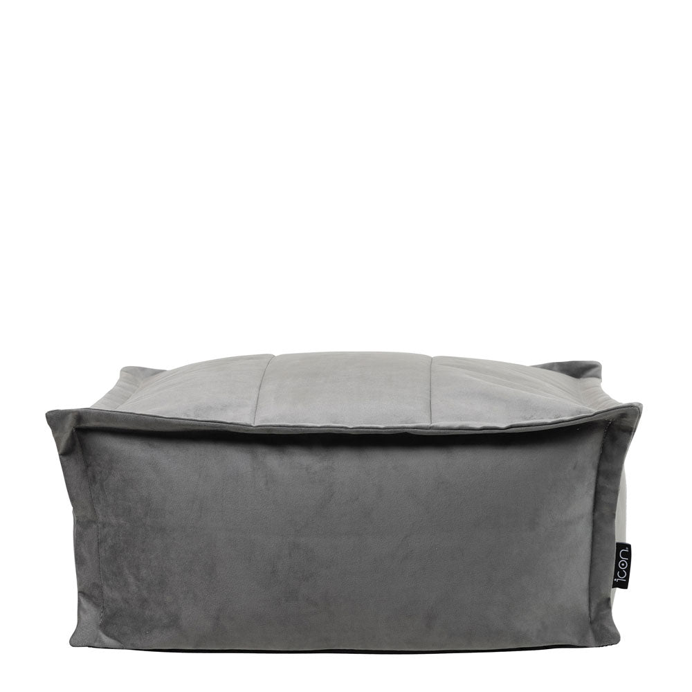 Vita Velvet Footstool Bean Bag Pouffe | Charcoal