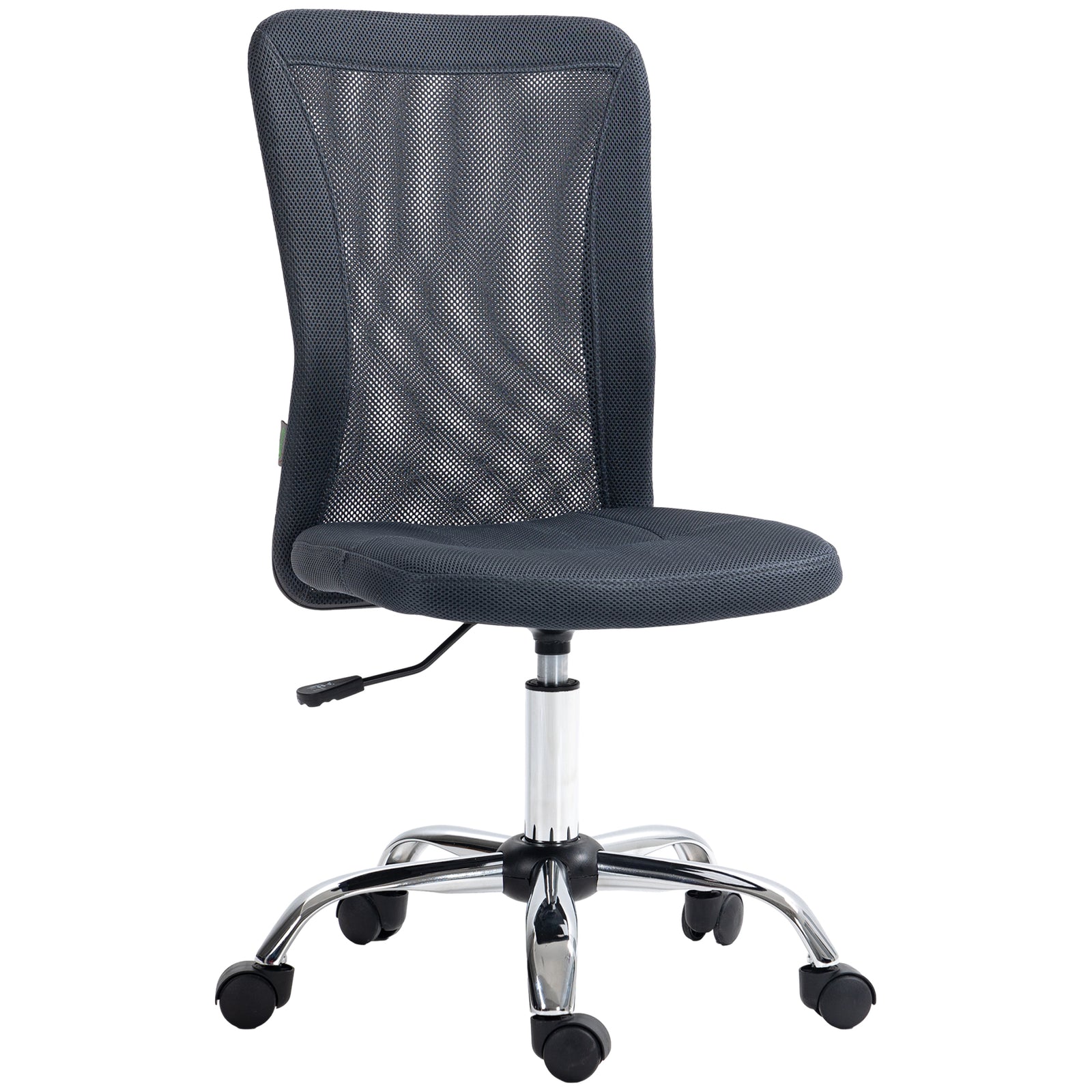 Armless Mesh Office Chair 5 Wheels | Dark Gray