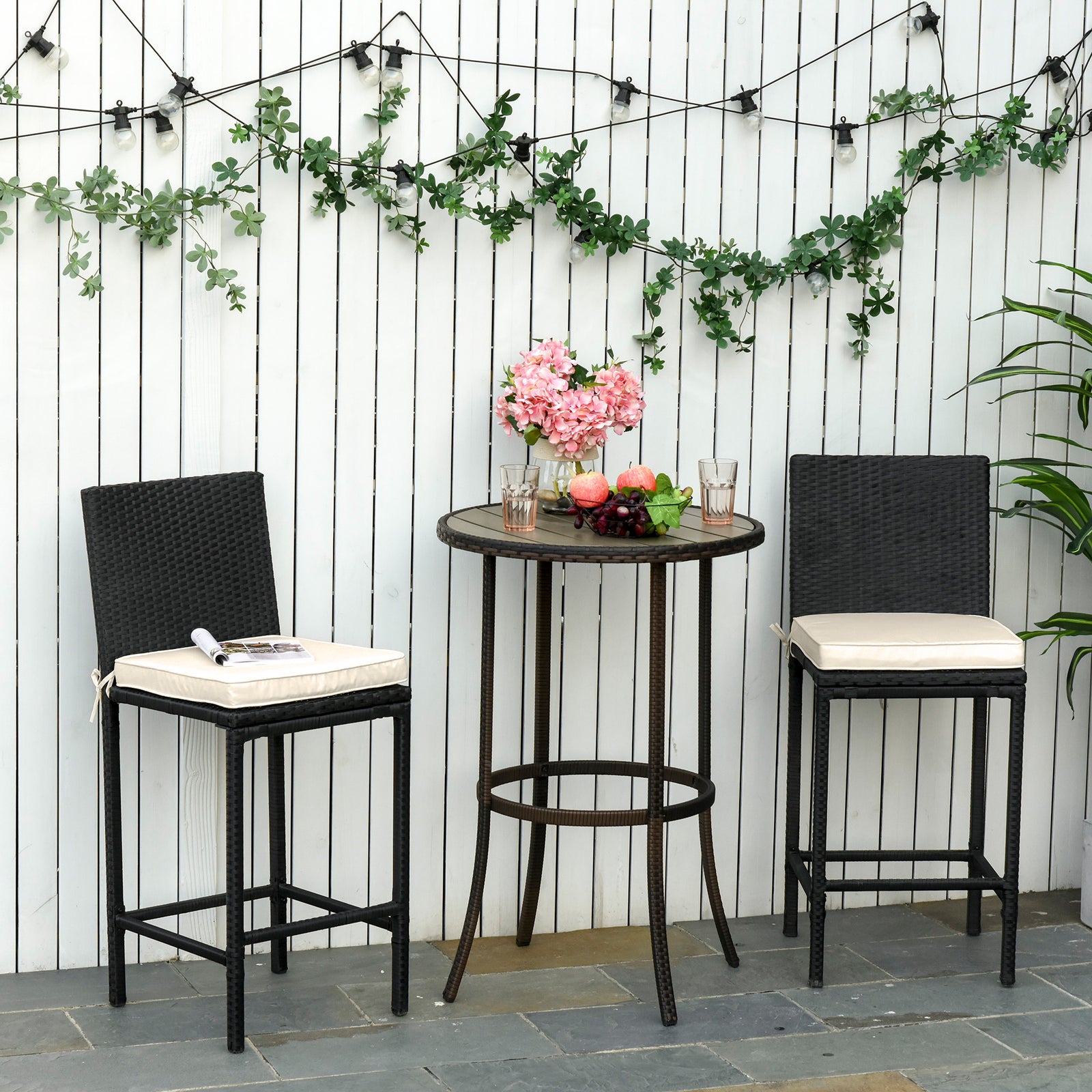 45 X 45cm Garden Chair Cushion With Ties And Zip Seat Pads | Cream