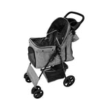 Pet Stroller With Rain Cover & Caddy Bag | Grey