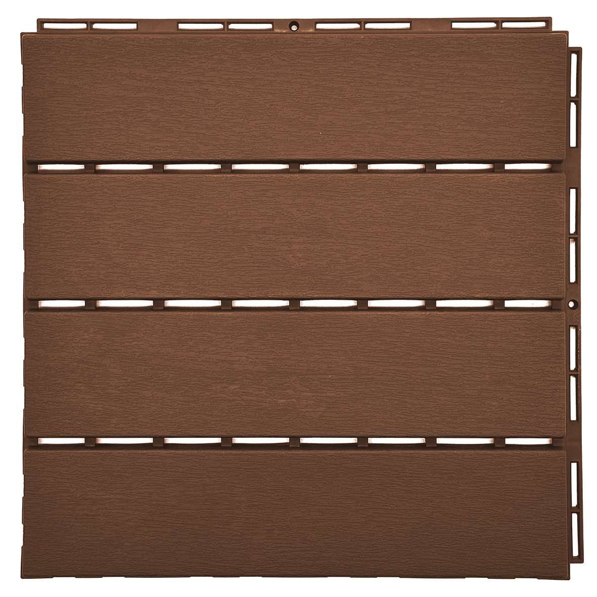 Polydeck Pvc Interlocking Decking Tiles - Brown | Set of 12 | Brown