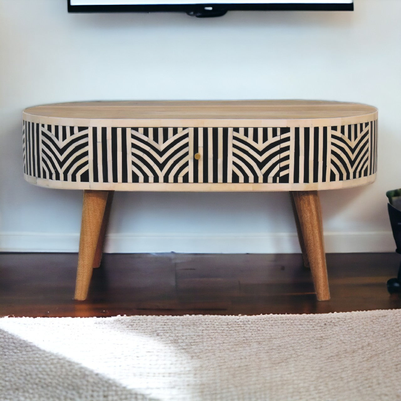 Solid Wood Edessa Bone Inlay Coffee Table