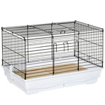 PawHut Small Pet Cage, Indoor Rabbit Guinea Pig House W/ Wood Floor, Trays