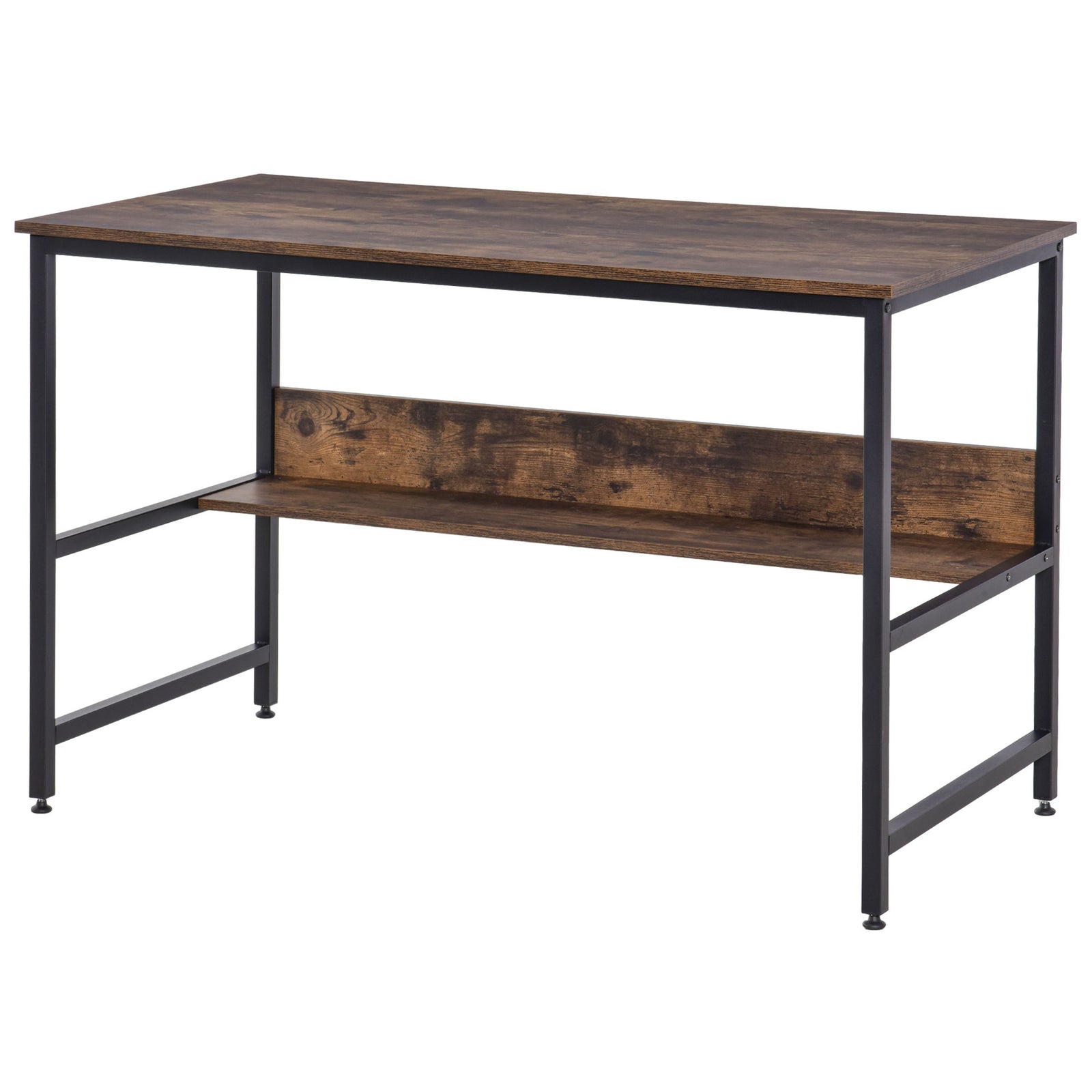 Two-tier Writing Desk Metal Frame Smooth Shelves W/ Shelf | Multi Colour