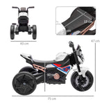 3 In 1 Baby Trike With Headlights, Music, Horn | White