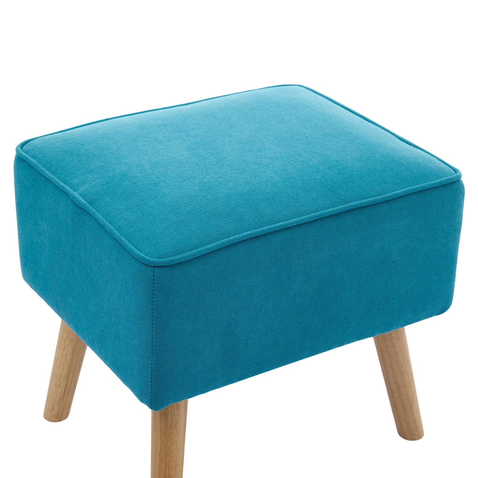 Modern Wingback Accent Chair Armchair With Footstool And Lumbar Pillow | Blue