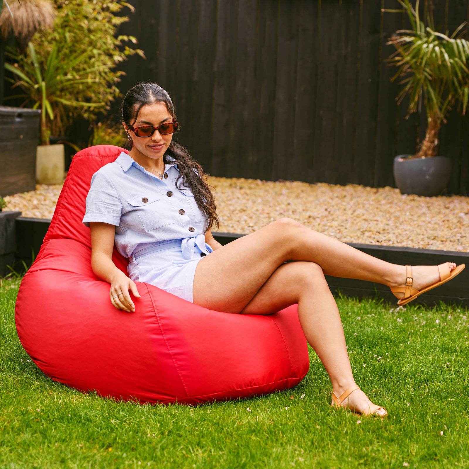Recliner Indoor Outdoor Bean Bag Chair | Red