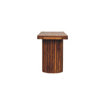 Astoria Fluted Bench, 2 cylindrical fluted bases, Warm Brown