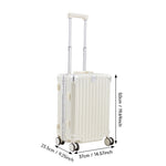 20 Inch Suitcase With Combination Lock And Usb Charging Port | White