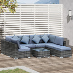 8pc Rattan Sofa Garden Furniture Aluminium Outdoor Patio Set | Gray