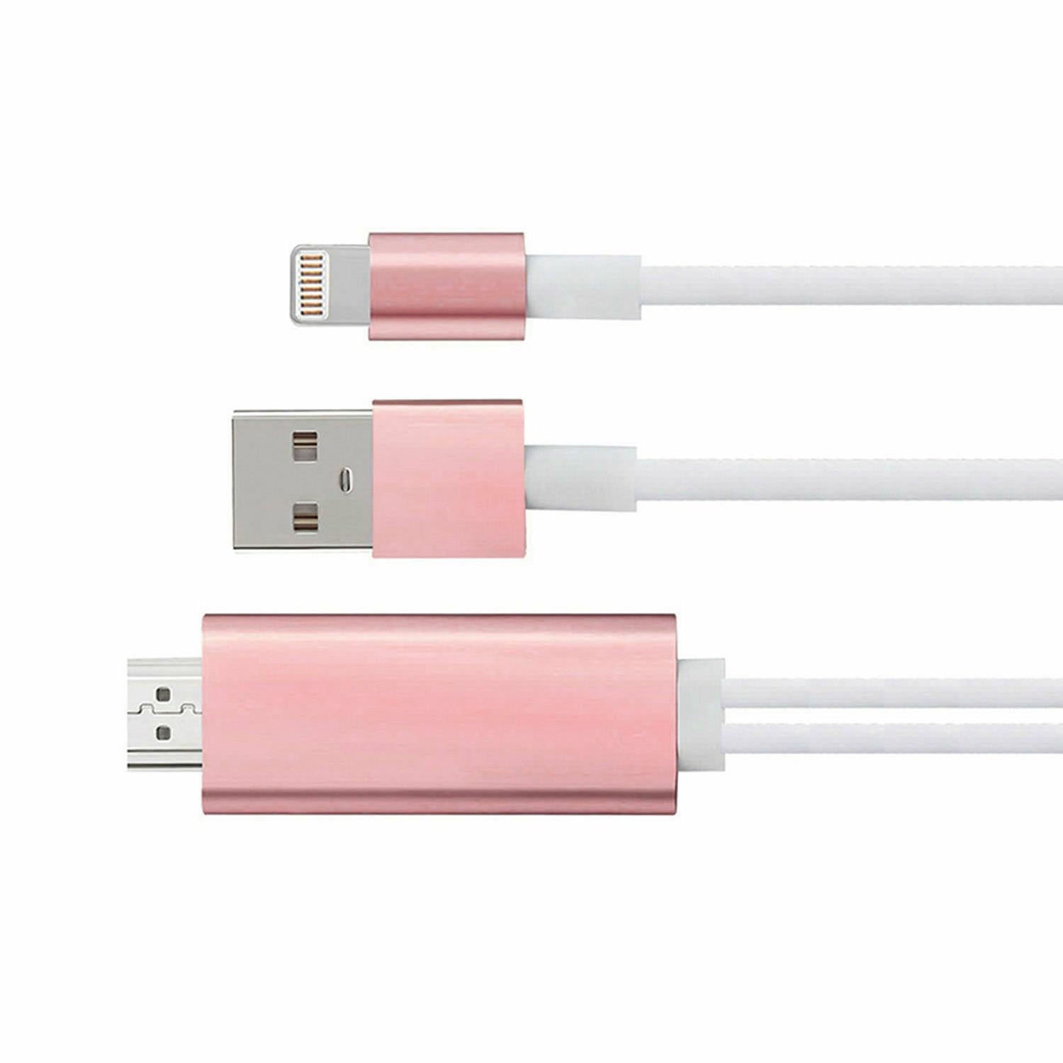 Full Hd Support Hdmi Connector Cable For Phone/pad | Pink