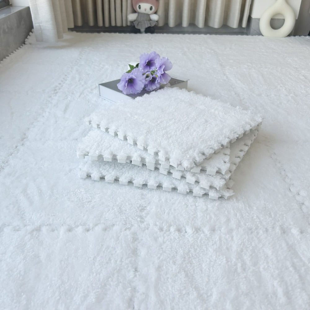 12pcs Interlocking Foam Play Mats For Kids – Soft, 30cm X 30cm Puzzle Floor Tiles | White